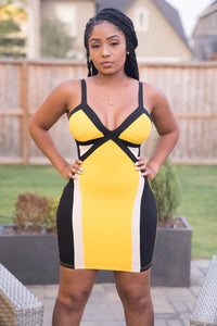 Black and Yellow Color Block Summer Dress – Kennedy Jade
